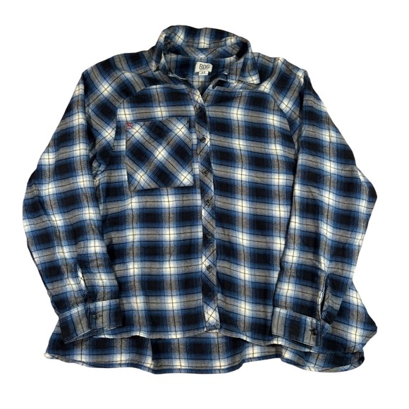 BDG Tops - BDG Urban Outfitters Plaid Flannel Shirt Oversized Small Blue Black White Casual